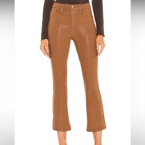 Lennon High Rise Cropped Boot in Coated Cognac